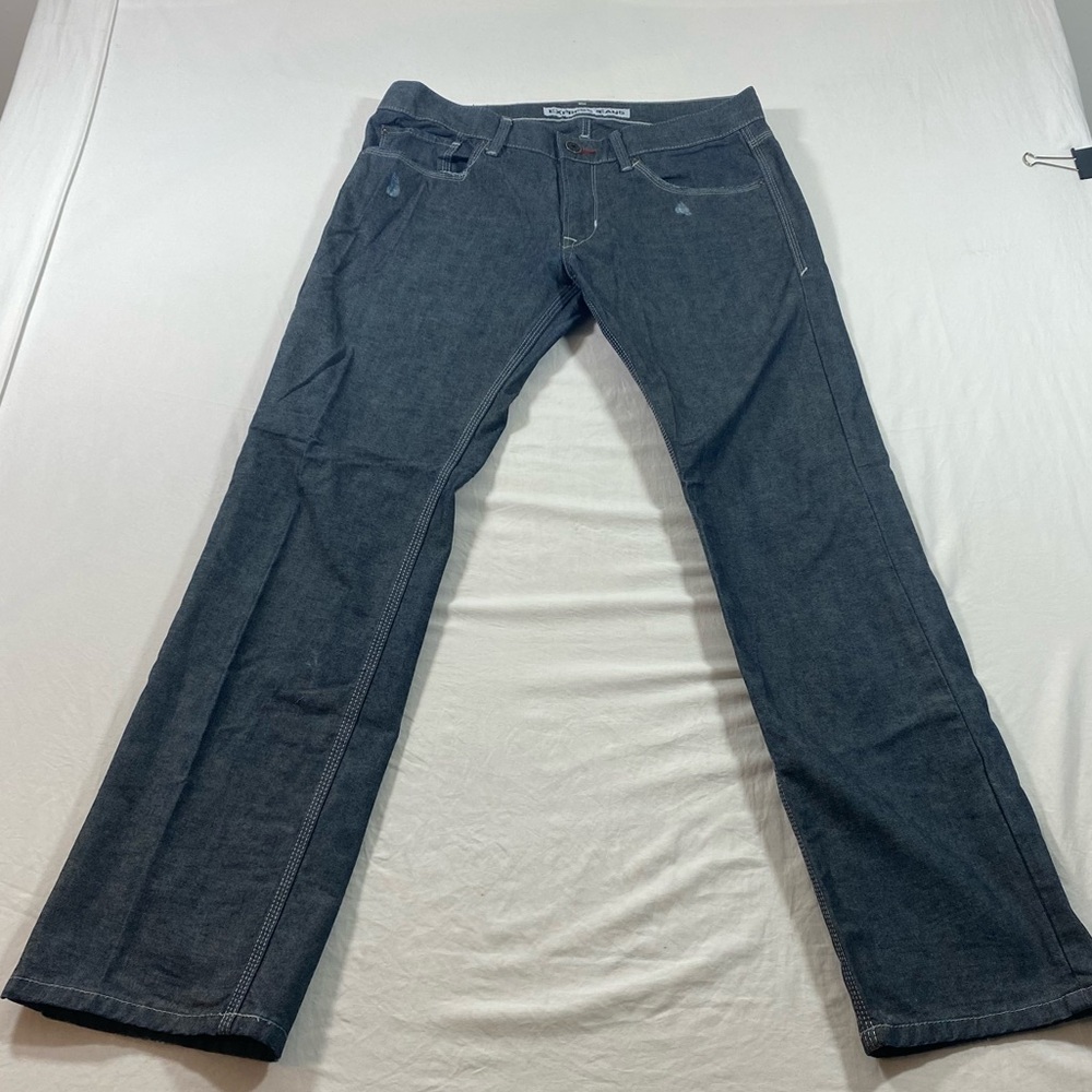 Express Rocco Jeans Men 31-32 Slim Fit Straight Leg cotton pants  blue pockets